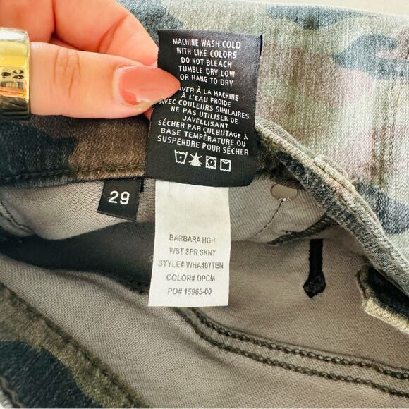 HUDSON Tan Olive Camo Print Barbara High Rise Super Skinny Leg Denim Jeans 29 - Picture 13 of 15